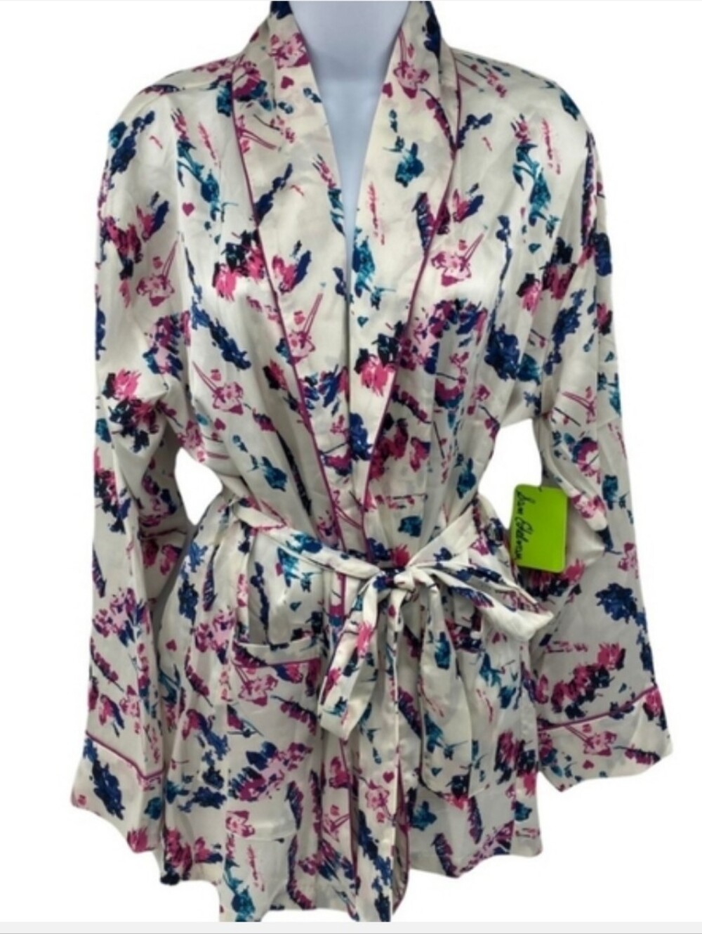 Sam Edelman Intimates Satin Jacket Kimono Boudoir Dressing Wedding